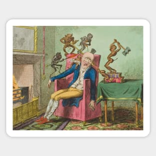 The Headache by George Cruikshank Sticker